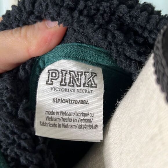 Pink Victoria’s Secret Women's Green Hooded Long Sleeve Sweatshirt Size Small NW - Picture 7 of 8